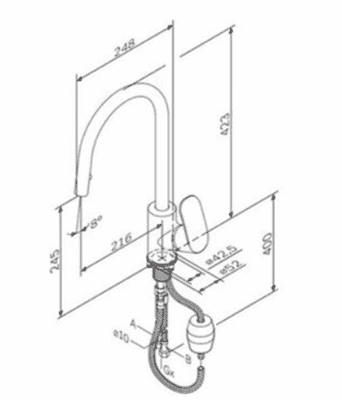 Смеситель AM.PM для кухни LIKE с вытяжным изливом, хром F8012000 - фото 30410
