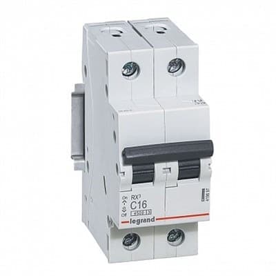 Автоматический выключатель LEGRAND RX3 4,5KA 16А 2П тип C 419697 - фото 30475