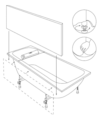 Панель фронтальная AM.PM для ванны Sense New А0 150х70 W76A-150-070W-Р - фото 31739