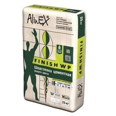 Шпатлевка ALINEX цементная Финиш ВП 25кг - фото 32119
