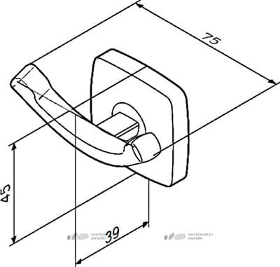 Крючок AM.PM Gem двойной для полотенец A9035600 - фото 32550