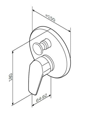 Смеситель AM.PM для ванны и душа Gem монтируемый в стену,хром F9085000 - фото 32655