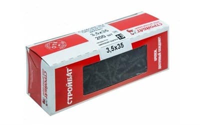 Саморезы СТРОЙБАТ гипсокартон-металл 3,5х35 (200шт) 7502/2640024 - фото 33005