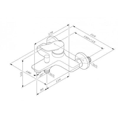 Смеситель AM.PM X-Joy для ванны и душа, излив 164мм, хром F85A10000 - фото 33048