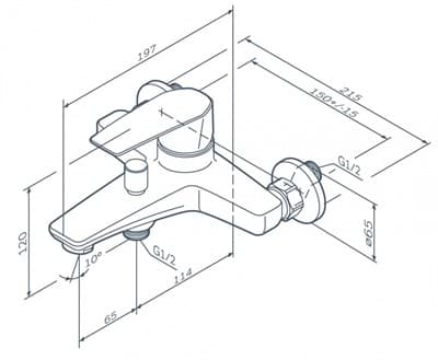 Смеситель AM.PM для ванны/душа Gem хром F90A10000 - фото 33068