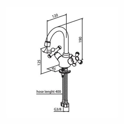 Смеситель RED&BLU для умывальника Retro 230210000 - фото 33120