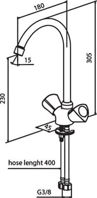 Смеситель DAMIXA RedBlu для кухни Objest 340000000 - фото 33125