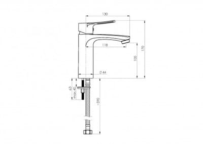 Смеситель RUBINETA Nica-18 для раковины NI80008 - фото 33176