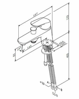 Смеситель AM.PM для ванны и душа LIKE установка на борт ванны F8010232 - фото 33185