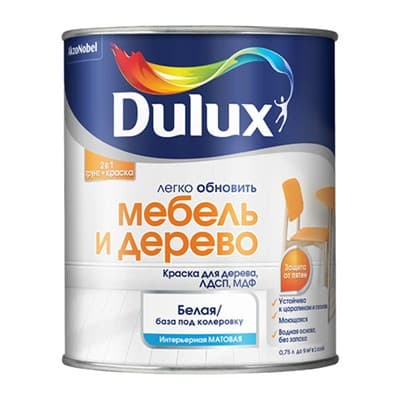 Краска Dulux Мебель и Дерево мат BW 0,75л 5327291 - фото 33621