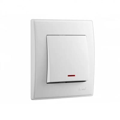 Выключатель LESYA с подсветкой бел. c бел. вcт. 705-0202-111 - фото 34255