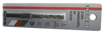Бур ЭКСПЕРТ по бетону, хвостовик SDS-Plus, 8*110мм 610-110-08 - фото 34298