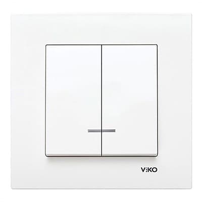 Выключатель VIKO KARRE 2-х кл. с подсветкой 91990027 арт.362-36040 - фото 34382