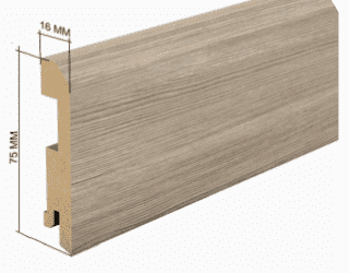 Плинтус ALBERO МДФ Vinyl 75*16*2800 B - фото 34554