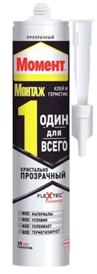 Клей МОМЕНТ Монтаж суперсильный ОДИН ДЛЯ ВСЕГО прозрачный 290гр 2000685 - фото 34983