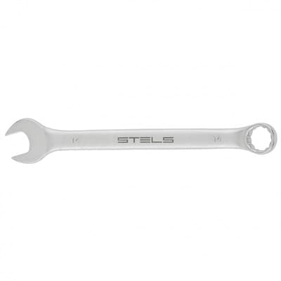Ключ STELS комбинированный 14 мм. CrV матовый хром 15211 - фото 35029