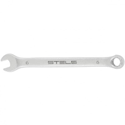 Ключ STELS комбинированный 6 мм, CrV, матовый хром 15202 - фото 35034