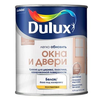 Краска Dulux Окна и Двери п/мат BC 0,75л 5327290 - фото 35212