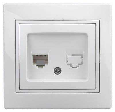 Розетка ЭРА RJ45 Intro информац Plano бел 1-303-01 - фото 35512