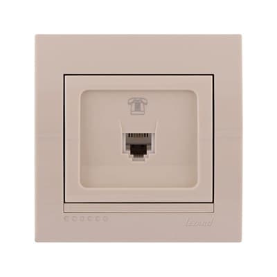 Розетка DERIY телефонная евро керамика со вставкой крем 702-0303-137 - фото 35544