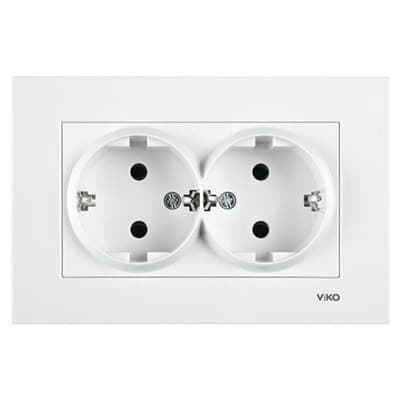 Розетка VIKO KARRE двойная с/з 90960056 арт.362-36150 - фото 35785