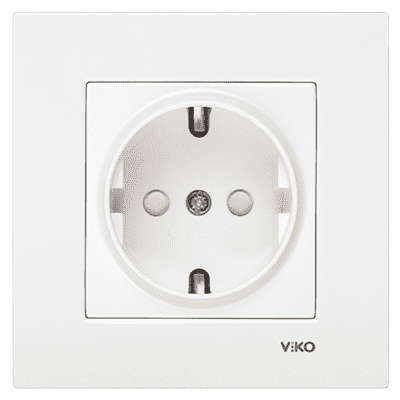 Розетка VIKO KARRE с/з, с защитой 90960042 арт.362-36130 - фото 35788