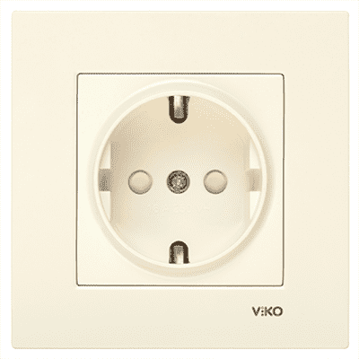 Розетка VIKO KARRE KREM с/з, с защитой 90960142 арт.363-36130 - фото 35792