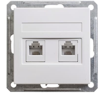 Розетка WESSEN RSI-251TT-1-86 скр.уст. 2-я телеф.-RJ11.бел (160В,1А) - фото 35804