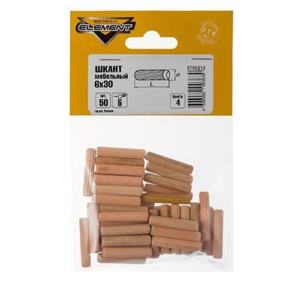 Шкант СТРОЙБАТ мебельный 6х30мм (50шт) Element 2159/5750212 - фото 36155