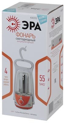 Фонарь KA55S ЭРА Акку 4V4Ah, 55xSMD, ЗУ 220V карт - фото 36200
