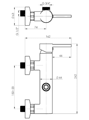 Смеситель RUBINETA Ultra-15 для душа U15008 - фото 36265