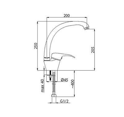Смеситель RUBINETA Optima-33 для кухни О30008 - фото 36273