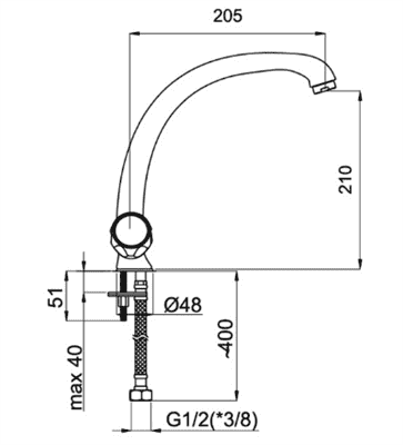 Смеситель RUBINETA Milano 8 lux для кухни M8T006 - фото 36409