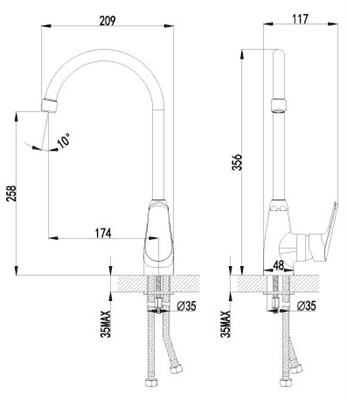 Смеситель LEMARK Партнер для кухни одноручный, с высоким изливом, хром LM6555C - фото 36480