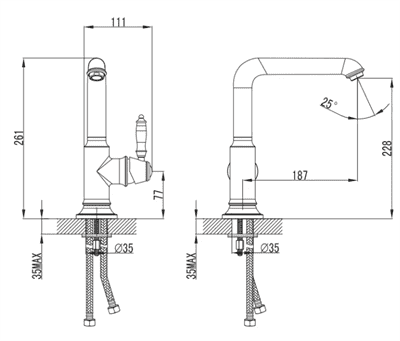 Смеситель LOFT для кухни LOFBRL0i05 - фото 36491