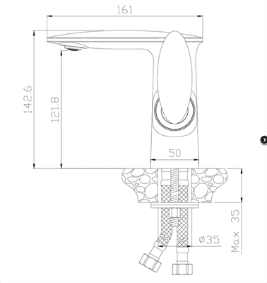 Смеситель ROSSINKA для умывальника RS30-11 - фото 36590