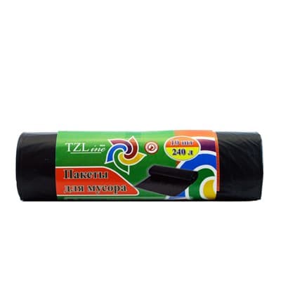 Пакеты для мусора ТМ TZLine 240л 10шт LDPE - фото 36598