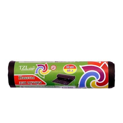 Пакеты для мусора ТМ TZLine 60л 10шт LDPE - фото 36599
