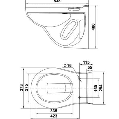 Унитаз консольный с сидением Гранд R МЛ - фото 36836