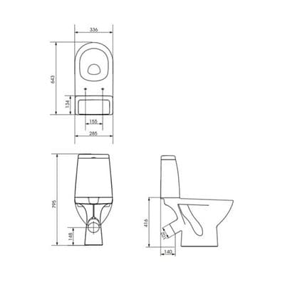Унитаз ERA напольный, ниж. подв. гориз. вып. - фото 36838