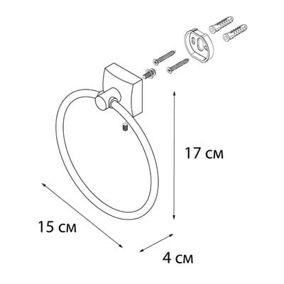 Полотенцедержатель кольцо KVADRO FX-61311 - фото 37004