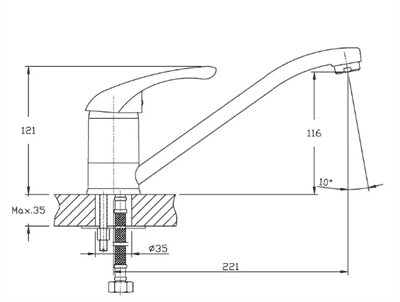 Смеситель Нептун 112 В для кухни - фото 37120