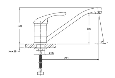 Смеситель НЕПТУН 212B кухня - фото 37134