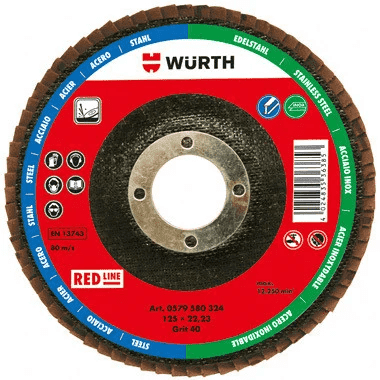 Диск WURTH лепестковый BR22.23-G80-D125  0579580328 - фото 37550