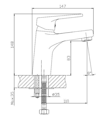 Смеситель Нептун 160 D для умывальника - фото 37581