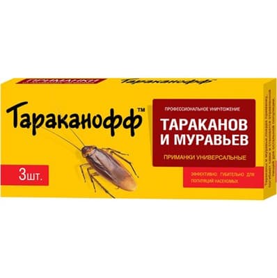 Контрудар-приманка ТАРАКАНОФФ для уничтожения тараканов и муравьев (3шт) - фото 37946
