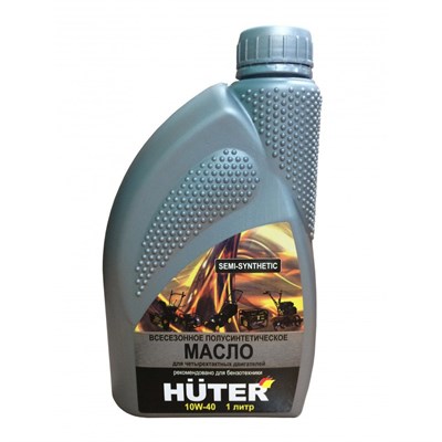 Масло моторное HUTER 10W-40 полусинтетическое для четырехтактных двигателей,1л 73/8/1/1 - фото 38254