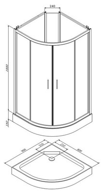 Душевая кабина AM.PM Joy без г/м 900х900х2160 стекло прозрачное, профиль графитовый W85C-001-090GT - фото 38594