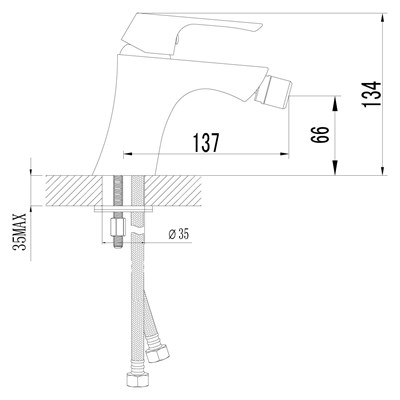 Смеситель LEMARK UNIT для биде хром 132 R LM4508C - фото 38818