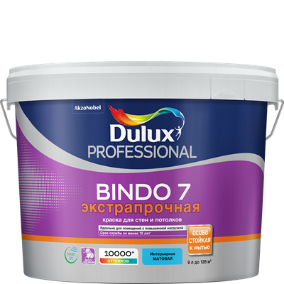 Краска водоэмульсионная Dulux BINDO 7 проф.мат. BC 9л 5309495 - фото 39000
